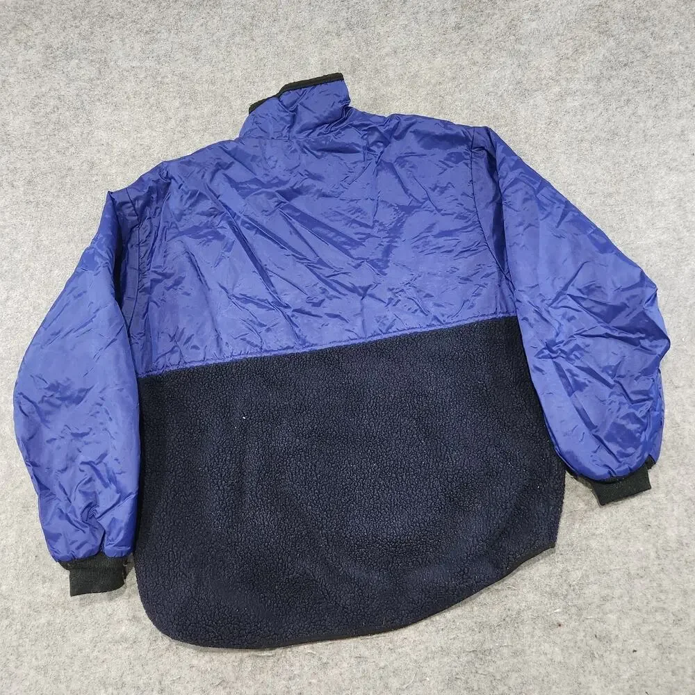 VTG 90s J Crew Sport Mens XL 1/2 Zip Oarsman Blue Fleece Nylon Pullover‎ Jacket